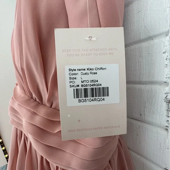 Kiko Dress - Chiffon in Dusty Rose - Picture 4 of 8
